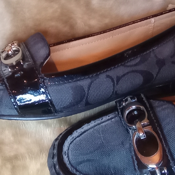 Coach Navy Blue Loafers with Silver Accents - Picture 3 of 6